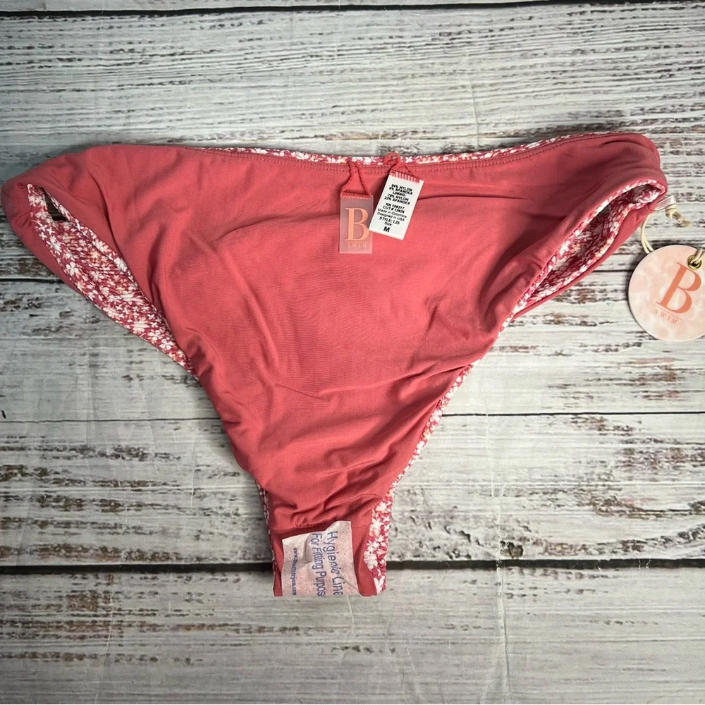 B Swim Rip Tide Hipster Medium‎ Ditsy Floral Low Rise Mid Minimal Coverage NEW